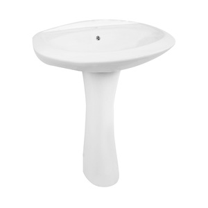 Conjunto CAPRI de Lavabo y Inodoro de Cerámica con Pedestal, Diseño Moderno, Venta al por Mayor para Baños - Product Image 1