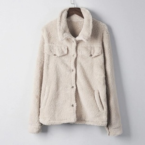 Veste en sherpa duveteuse pour homme, col rabattu, simple boutonnage, manteau d'hiver décontracté, épaisse, en polaire pelucheuse - Product Image 3