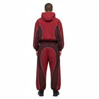 Ensemble de sweat-shirts pour homme personnalisés, style vintage, inspiré du cyberpunk, avec patchwork en nylon tissé, panneaux fluides sans couture, piping réfléchissant, futuriste