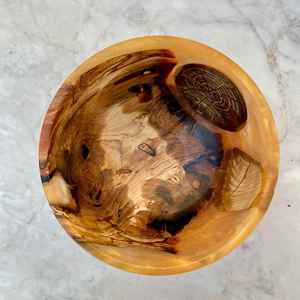 Natural Walnut Wood & <b>Red</b> Epoxy Accent <b>Bowl</b> Modern Artisan Home Display - Product Image 3