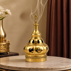Quemador de Incienso Vintage de Latón con Asa, Soporte Decorativo de Metal para Dhoop Dani, para Templo, Hogar, Hotel, Decoración de Restaurantes - Product Image 3