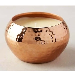 Modern <b>Polished</b> Copper Candle Jar Lid | Handmade Durable Candle Container for Religious Use Custom Shape | Soy <b>Wax</b> Candle Holder - Product Image 2