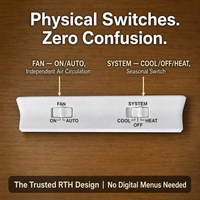 Termostato HVAC Programable RTH705 1H1C, Termostato Digital de Habitación con Batería y Doble Alimentación de 24V