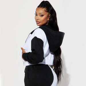 เสื้อฮู้ดดี้ผู้หญิงคุณภาพพรีเมียม ผ้าฝ้าย 100% เป็นมิตรกับสิ่งแวดล้อม ระบายอากาศได้ดี สีสันปรับแต่งได้ สวมใส่สบาย ความยาวปกติ แขนสั้น - Product Image 3