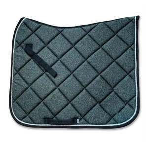 Manta de Silla de Montar Acolchada Rosa Intenso con Diseño de Diamantes y Ribete de Pana - Product Image 2