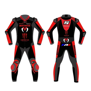 Unisex Cowhide/Kangaroo Custom Leather Motorcycle One Piece Racing Suit Jumpsuit/Traje with Hump CE <b>Level</b> 2 Protective Armored - Product Image 1
