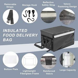 Bolsa de Reparto de Comida Aislada de Vietnam, Lona Impermeable y Duradera, Personalizable OEM con Forro de Papel de Aluminio y Aislamiento de Burbujas - Product Image 5