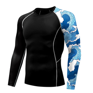 Rash Vest Surf <b>Shirt</b> Rush Guard Sun Protection Clothing <b>Men's</b> <b>Compression</b> <b>Shirts</b> UPF 50 Rash guard <b>Men</b> Rash Guards - Product Image 2