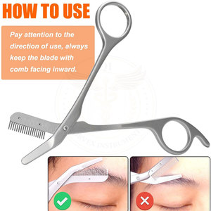 Tijeras para Cejas de Calidad Profesional con Hoja Curva para Diestros, Acero Inoxidable Fino, Hechas en Pakistán, Producto de Cuidado de Belleza - Product Image 6