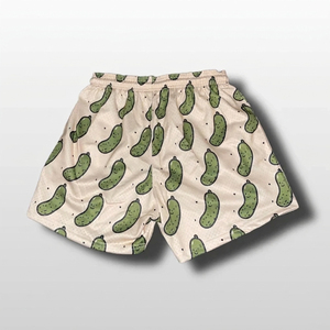 High Quality Digital Printed Custom Logo Solid Men's Shorts Breathable Quick Dry Elastic Waist Cotton Mesh Double <b>Layer</b> - Product Image 2