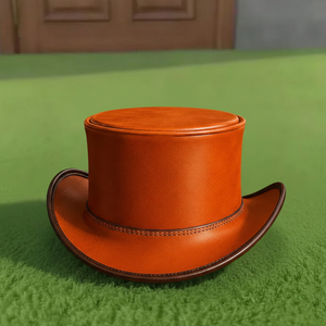 Premium quality custom made Handmade Luxury Brown Western <b>Top</b> Hat Vintage Fashion Hat - Product Image 4
