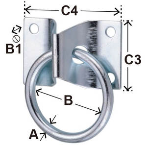 Crochet mural en acier zingué HANLIX, modèle 24C, certifié ISO 9001, argent, dimensions 70x45mm 76x45mm, emballage en vrac - Product Image 2