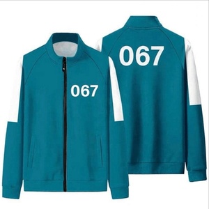 Sudadera con capucha de calamar para hombre, ropa deportiva masculina con cremallera frontal, estilo coreano, traje de chándal con logotipo personalizado, informal, 2021 - Product Image 4