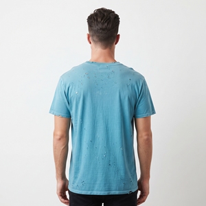 Men's Vintage Washed Distressed T Shirts Custom Cotton Regular Fit Casual Short Sleeve Streetwear Fashion <b>Clothing</b> - Product Image 2