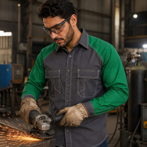 Lightweight Cotton Fireproof Workwear Relaxed Fit Western Workers Flame Resistant <b>Welding</b> <b>Shirt</b> Comfortable Work <b>Shirts</b> - Product Image 6