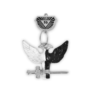Juwel de collier personnalisé par le fabricant, Aigle et Épée Maçonniques du 33e Degré, Rite Écossais, Régalia de Franc-Maçonnerie, Émail Dur - Product Image 1