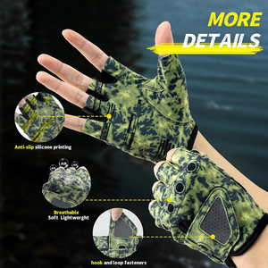 Guantes de Pesca Sublimados Personalizados Más Vendidos, Guantes de Silicona Resistentes al Viento para Camping y Caza, Guantes Hechos a Medida - Product Image 5