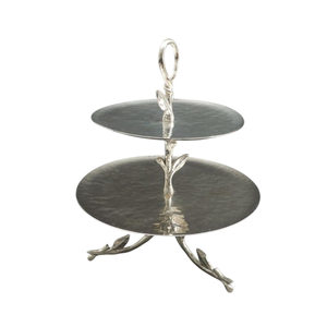 Wholesale Silver & Gold Branch Design Metal Tiered Cake Stand With Bird Accents Cupcake & Fruit Serving For Events & Home Decor - Product Image 3