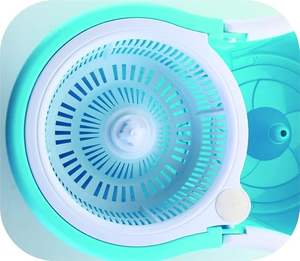 Serpillère rotative rapide en plastique avec seau rond en plastique pour le nettoyage des sols, ensemble de 2 serpillères en microfibre - Product Image 5