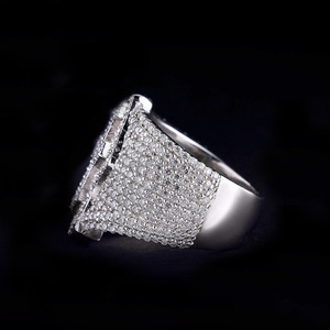 Fully <b>Iced</b> Out Moissanite Diamond Jesus Criss Cross <b>Ring</b> Custom Bustdown Hip Hop Style Men's Champion <b>Ring</b> Statement Jewelry - Product Image 5