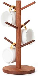 Estante de Pared para Tazas, Hecho a Mano, de Madera Rústica, de un Solo Nivel, Organizador de Tazas, Estante de Exhibición Multifuncional para Cocina - Product Image 5