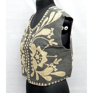 WOODEN BLOCK CRAFT INDIA Indian Handmade Breathable Eco-Friendly Sleeveless Women's Vest <b>Waistcoat</b> Printed Floral Pattern V-neck - Product Image 3