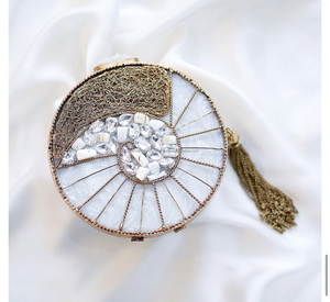 Nouvelle tendance de luxe artisanat femmes résine nacre pochette pierre motif boîte à bijoux pour une utilisation de mariée au prix de gros - Product Image 2