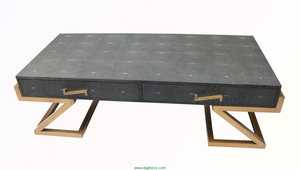 Table basse en faux raphia shagreen de nouvelle conception DPC FS200 en provenance du Vietnam, plateaux de service - Product Image 2