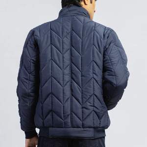 เสื้อแจ็คเก็ตบอมเบอร์บุผ้าควิลท์สีกรมท่าสำหรับผู้ชาย ยี่ห้อ PENTO INDUSTRY คอตั้ง ปิดด้วยซิป สวมใส่สบายๆ ในฤดูใบไม้ร่วง ทรงปกติ บุด้วยใยโพลีเอสเตอร์ - Product Image 5