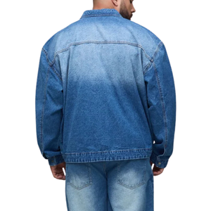เสื้อเชิ้ตยีนส์ผู้ชายไซส์ใหญ่ ตัวอย่างฟรี ผ้าใส่สบาย ขายส่ง ปรับแต่งได้ คุณภาพดีที่สุด - Product Image 2
