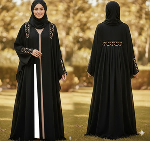 Ensemble Abaya Hijab Kaki à Manches Longues, Robe Musulmane avec Boutons à Pompons, Tenue Modeste - Product Image 6
