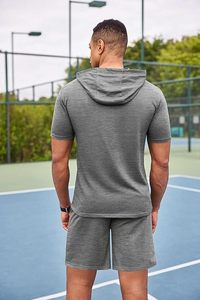 Conjunto Deportivo de 2 Piezas para Hombre, Sudadera con Capucha, Pantalones Cortos Deportivos Casuales - Product Image 4