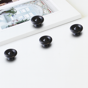 Popular Product Zinc Alloy Hardware Materials Round <b>Knob</b> Matte <b>Black</b> Rope Design Handle for Kitchen Bathroom & Bedroom Cabinets - Product Image 1