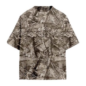 T-shirt à manches courtes pour homme, imprimé camouflage, col rond, coupe classique, décontracté, tissé, 100% coton, impression par transfert par sublimation - Product Image 4