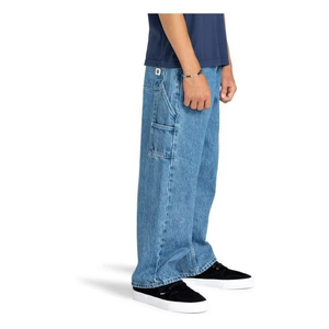 Jean Carpenter pour homme, bleu moyen, coupe droite, en denim, style utilitaire, coupe décontractée, pantalon décontracté pour le skateboard - Product Image 3