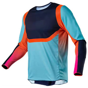 Maillot de course moto à manches longues pour homme, color-block, séchage rapide, en polyester, manches longues, tenue d'équipe de motocross, toutes saisons - Product Image 2