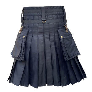 Kilt Escocés para Hombre, Negro y Marrón, de Algodón, con Botones a Presión de Latón, Modelo 2026 - Product Image 3