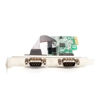 Carte d'extension série PCIE 2 ports, adaptateur de port COM PCI Express vers DB9 série industrielle RS232 pour ordinateur de bureau