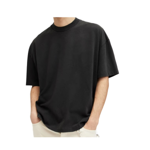 T-shirt décontracté pour homme en coton noir imprimé, coupe oversize, manches courtes, col rond, maille jersey unie, anti-boulochage, anti-plis - Product Image 6