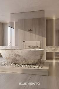 Bañera de Mármol Independiente de Diseño para Uso en Interiores de Villas, Estilo Europeo - Product Image 3