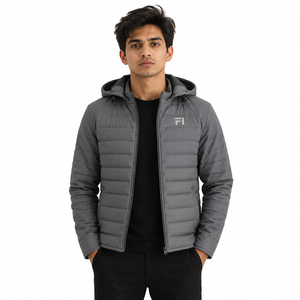 Custom Men's Hooded Padded <b>Jacket</b> Winter Quilted Insulated <b>Zip</b> <b>Up</b> Men's <b>Jackets</b> Lightweight Outerwear OEM Wholesale Supplier USA - Product Image 1