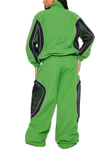 Chándal Deportivo para Mujer, Ligero, Ecológico y Transpirable, con Logotipo Personalizado OEM/ODM, 2 Piezas, 100% Poliéster, Chaqueta Cortavientos con Cremallera y Capucha - Product Image 3