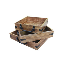 Bandejas de madera decorativas para el hogar de diseño de lujo Hotel y restaurantes de estilo americano Bandeja de servicio de diseño increíble - Product Image 3
