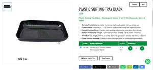 Bandeja organizadora de plástico negro de 4 x 2.5 pulgadas para herramientas de joyería, fabricación de joyas, diamantes, gemas y cuentas. |   N.º de artículo GS-96 - Product Image 3