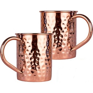 Set 4 American Style Eco-Friendly MIINOX Moscow Mule Copper <b>Mugs</b> Lid Hand Grip Straw 16oz 450ml Capacity Business Gift Model - Product Image 2