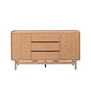 Buffet TV scandinave minimaliste en teck pour salon, 3 tiroirs, 2 portes, en teck avec finition couleur pour intérieur. - Product Image 4