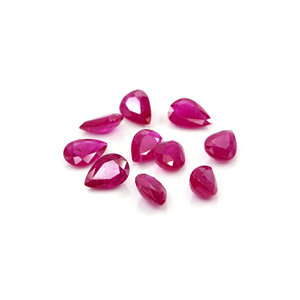 Rubíes naturales sin tratar de Mozambique, calibrados en forma de pera de 4x6 mm, piedras preciosas de rubí facetadas naturales sueltas para la fabricación de joyas, listas para usar. - Product Image 3