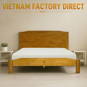 Fabricant de meubles vietnamien, lit en bois, menuiserie japonaise, bois d'hévéa, cadre de lit sans outils, meubles de chambre écologiques - Product Image 1