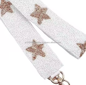 Sangles de sac en perles de rocaille style universitaire, lettrage d'équipe, poignées de sac à main sport, accessoires brodés pour sacs à bandoulière et sacs travers, vente en gros B2B OEM - Product Image 3