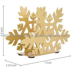 Porte-serviettes à découpe flocon de neige en métal doré de qualité supérieure, parfait pour une table élégante dans les hôtels, les maisons et les restaurants - Product Image 5